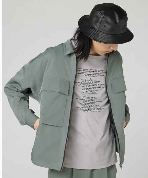 semantic design(セマンティックデザイン)の「【ストレッチ】セマンティックデザイン CPO セットアップ 長袖ルーズシャツ(セットアップパンツございます)(セットアップ・メンズ・ブラック/ブルー/グリーン・MEDIUM/LARGE)」の1枚目の写真