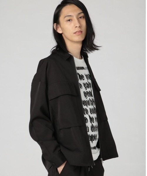 semantic design(セマンティックデザイン)の「【ストレッチ】セマンティックデザイン CPO セットアップ 長袖ルーズシャツ(セットアップパンツございます)(セットアップ・メンズ・ブラック/ブルー/グリーン・MEDIUM/LARGE)」の2枚目の写真