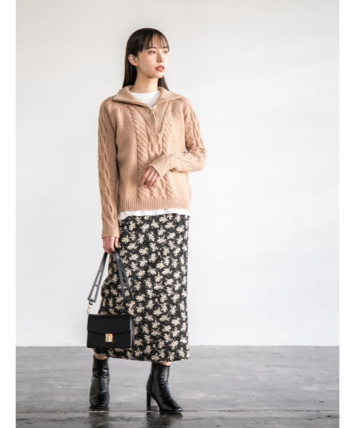 fifth（フィフス）の「【スタイリストプロデュース】ハーフジップケーブルニット（ニット/セーター・レディース・ベージュ/ブルー・MEDIUM）」の21枚目の写真