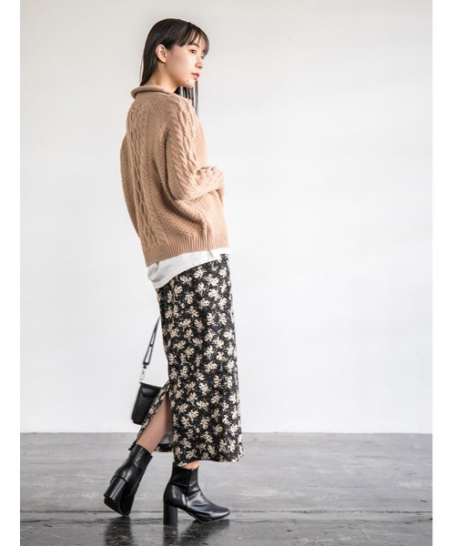 fifth（フィフス）の「【スタイリストプロデュース】ハーフジップケーブルニット（ニット/セーター・レディース・ベージュ/ブルー・MEDIUM）」の19枚目の写真