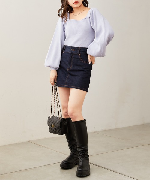 【SALONbyChico限定】バックリボンパワショルニット