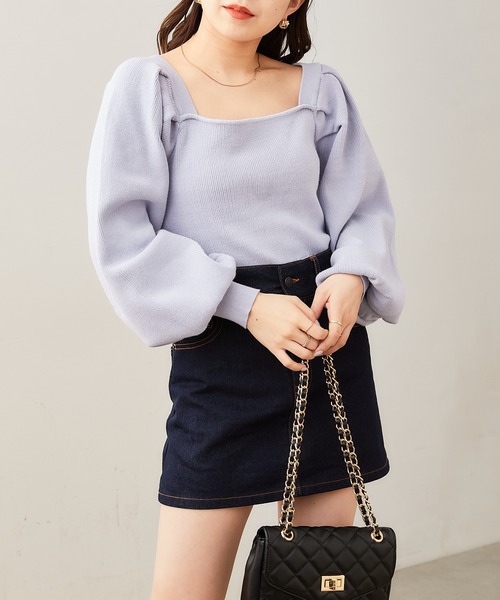 【SALONbyChico限定】バックリボンパワショルニット