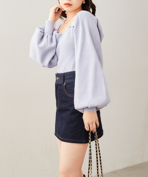 【SALONbyChico限定】バックリボンパワショルニット
