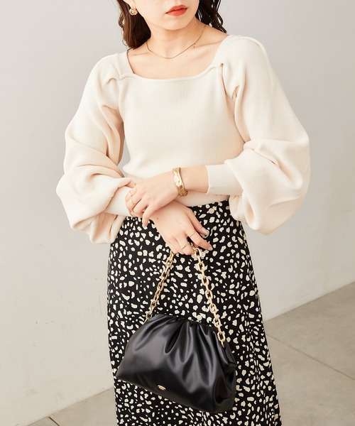 【SALONbyChico限定】バックリボンパワショルニット