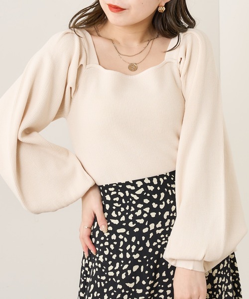 【SALONbyChico限定】バックリボンパワショルニット