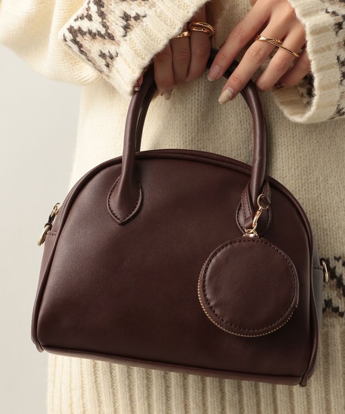 Heather（ヘザー）の「ポーチSETハンエンボストン　270919（ボストンバッグ・レディース・ブラック/ブラウン/アイボリー・ONE SIZE）」の3枚目の写真