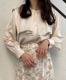 MAJESTIC LEGON | セーラーカラーサテンブラウス(シャツ/ブラウス)