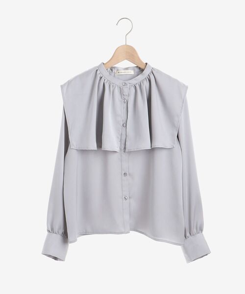 MAJESTIC LEGON(マジェスティックレゴン)の「セーラーカラーサテンブラウス(シャツ/ブラウス・レディース・グレー/アイボリー/ピンクベージュ・MEDIUM)」の16枚目の写真