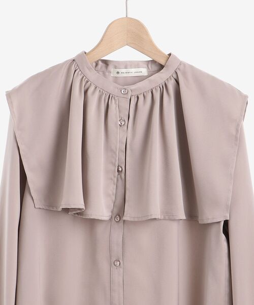 MAJESTIC LEGON(マジェスティックレゴン)の「セーラーカラーサテンブラウス(シャツ/ブラウス・レディース・グレー/アイボリー/ピンクベージュ・MEDIUM)」の19枚目の写真