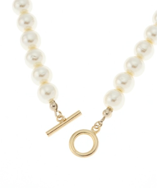 JOURNAL STANDARD relume（ジャーナルスタンダード　レリューム）の「《追加3》RELUME 大粒ガラスパールネックレス40CM◆（ネックレス・レディース・ホワイト・FREE）」の3枚目の写真