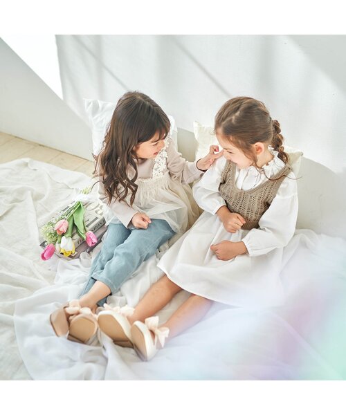 apres les cours(アプレレクール)の「ビスチェセットワンピース(ワンピース・キッズ・サックスブルー/アイボリー・120/130/100/140/90/80/110)」の7枚目の写真