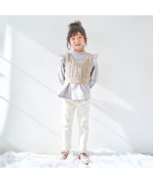 apres les cours(アプレレクール)の「ビスチェセットワンピース(ワンピース・キッズ・サックスブルー/アイボリー・120/130/100/140/90/80/110)」の10枚目の写真