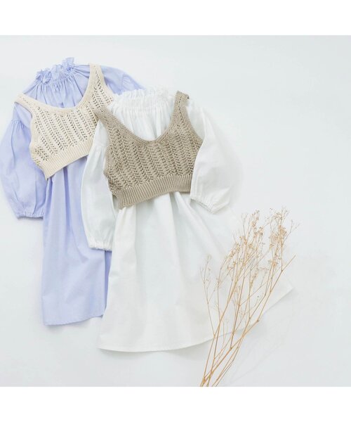 apres les cours(アプレレクール)の「ビスチェセットワンピース(ワンピース・キッズ・サックスブルー/アイボリー・120/130/100/140/90/80/110)」の15枚目の写真