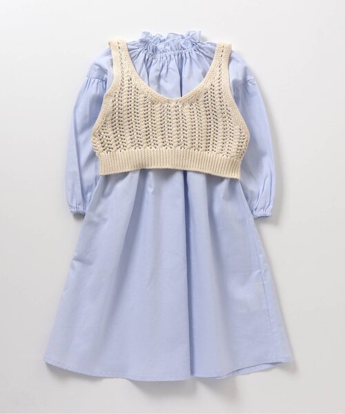 apres les cours(アプレレクール)の「ビスチェセットワンピース(ワンピース・キッズ・サックスブルー/アイボリー・120/130/100/140/90/80/110)」の19枚目の写真