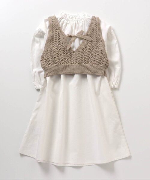 apres les cours(アプレレクール)の「ビスチェセットワンピース(ワンピース・キッズ・サックスブルー/アイボリー・120/130/100/140/90/80/110)」の20枚目の写真