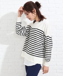 SHOO・LA・RUE | 【2点セット】タック風ボーダーニット&タンクトップ(その他トップス)