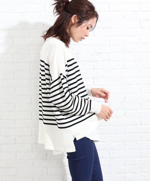 SHOO・LA・RUE（シューラルー）の「◆【2点セット】タック風ボーダーニット&タンクトップ（その他トップス・レディース・アイボリー系2/パープル系1/イエロー系2・02/03/04）」の19枚目の写真