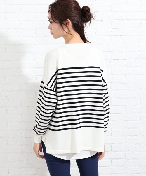 SHOO・LA・RUE（シューラルー）の「◆【2点セット】タック風ボーダーニット&タンクトップ（その他トップス・レディース・アイボリー系2/パープル系1/イエロー系2・02/03/04）」の18枚目の写真