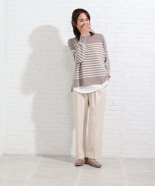 SHOO・LA・RUE（シューラルー）の「◆【2点セット】タック風ボーダーニット&タンクトップ（その他トップス・レディース・アイボリー系2/パープル系1/イエロー系2・02/03/04）」の15枚目の写真