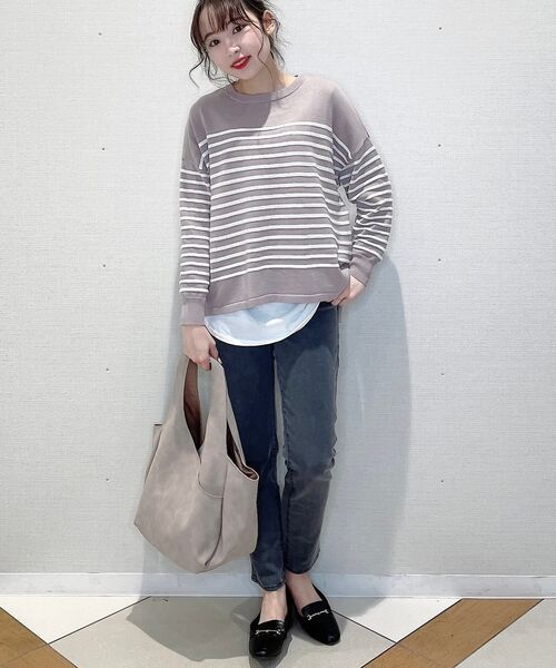 SHOO・LA・RUE（シューラルー）の「◆【2点セット】タック風ボーダーニット&タンクトップ（その他トップス・レディース・アイボリー系2/パープル系1/イエロー系2・02/03/04）」の12枚目の写真