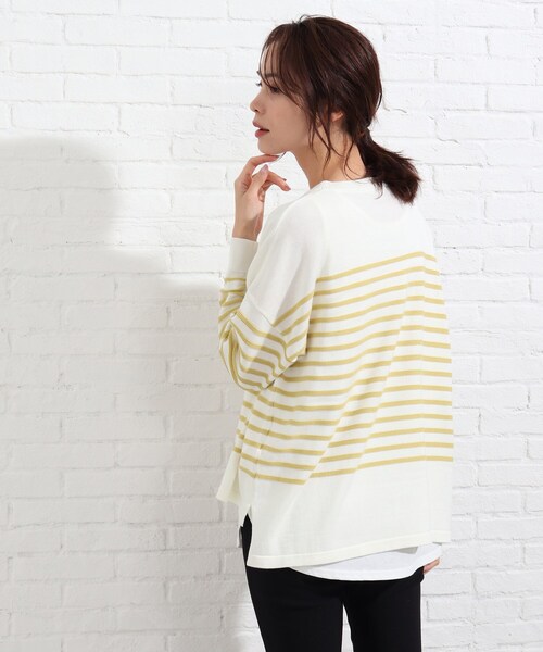 SHOO・LA・RUE（シューラルー）の「◆【2点セット】タック風ボーダーニット&タンクトップ（その他トップス・レディース・アイボリー系2/パープル系1/イエロー系2・02/03/04）」の9枚目の写真