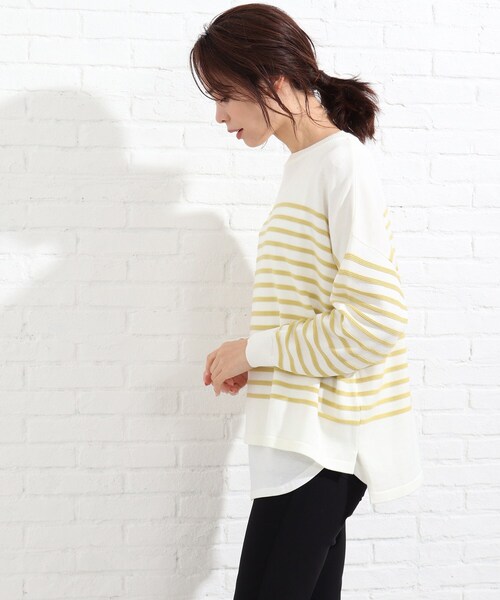 SHOO・LA・RUE（シューラルー）の「◆【2点セット】タック風ボーダーニット&タンクトップ（その他トップス・レディース・アイボリー系2/パープル系1/イエロー系2・02/03/04）」の21枚目の写真