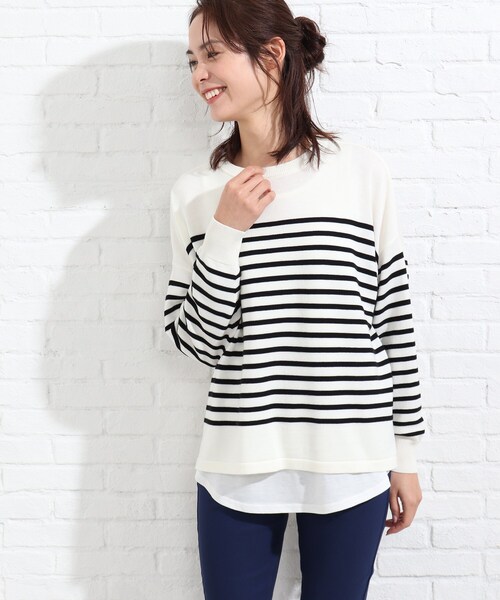 SHOO・LA・RUE（シューラルー）の「◆【2点セット】タック風ボーダーニット&タンクトップ（その他トップス・レディース・アイボリー系2/パープル系1/イエロー系2・02/03/04）」の22枚目の写真