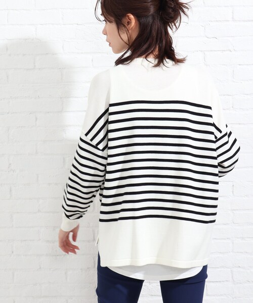 SHOO・LA・RUE（シューラルー）の「◆【2点セット】タック風ボーダーニット&タンクトップ（その他トップス・レディース・アイボリー系2/パープル系1/イエロー系2・02/03/04）」の17枚目の写真