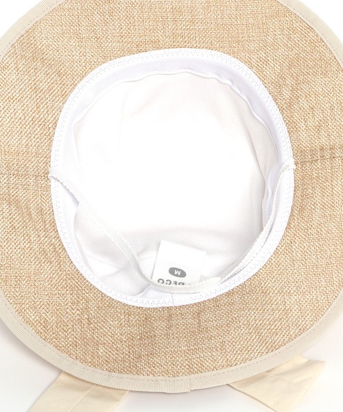 KP DECO（ケーピーデコ）の「リボン付き麻風ポリエステル素材の帽子(M-L)（ハット・キッズ・ブラック/オフホワイト・MEDIUM/LARGE）」の6枚目の写真