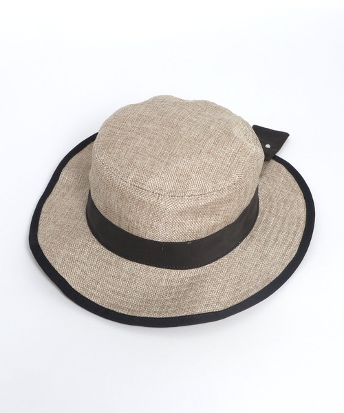 KP DECO（ケーピーデコ）の「リボン付き麻風ポリエステル素材の帽子(M-L)（ハット・キッズ・ブラック/オフホワイト・MEDIUM/LARGE）」の7枚目の写真