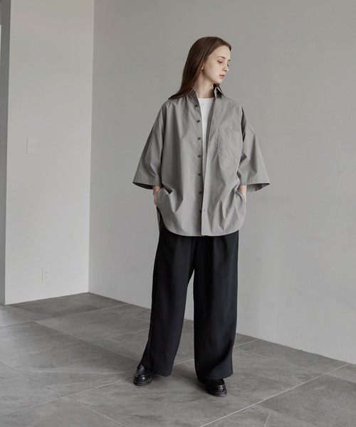 remer（リメール）の「loose taslan over shirt / ルーズタスランオーバーシャツ（シャツ/ブラウス・メンズ・グレイッシュベージュ/グリーン・MEDIUM/LARGE/SMALL）」の13枚目の写真