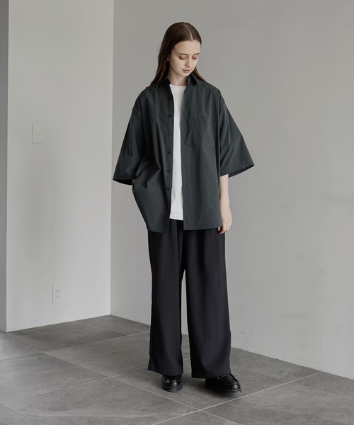 remer（リメール）の「loose taslan over shirt / ルーズタスランオーバーシャツ（シャツ/ブラウス・メンズ・グレイッシュベージュ/グリーン・MEDIUM/LARGE/SMALL）」の16枚目の写真