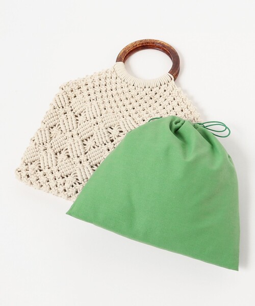 Ray BEAMS(レイビームス)の「Ray BEAMS / アクリル ハンドル 編み バッグ(かごバッグ・レディース・オフホワイト/ブラウン系その他3・ONE SIZE)」の8枚目の写真