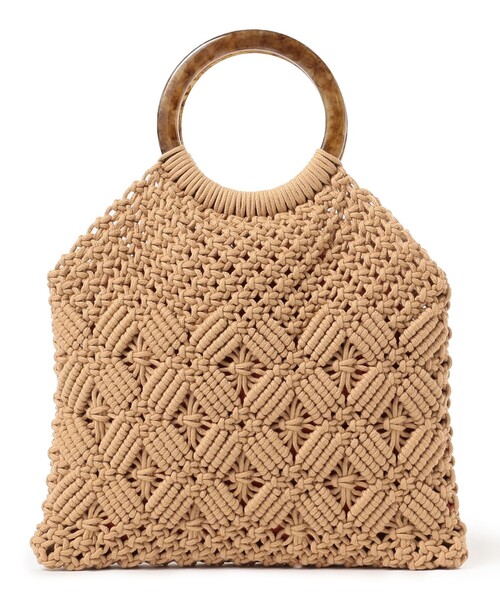 Ray BEAMS(レイビームス)の「Ray BEAMS / アクリル ハンドル 編み バッグ(かごバッグ・レディース・オフホワイト/ブラウン系その他3・ONE SIZE)」の9枚目の写真