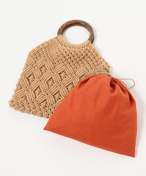 Ray BEAMS(レイビームス)の「Ray BEAMS / アクリル ハンドル 編み バッグ(かごバッグ・レディース・オフホワイト/ブラウン系その他3・ONE SIZE)」の20枚目の写真