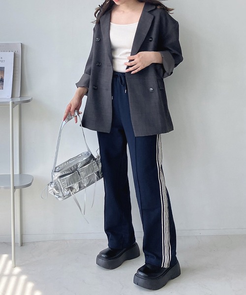 AS KNOW AS plus(アズノゥアズプラス)の「●ロゴ刺繍ルーズスウェットパンツ セットアップ可能(スウェットパンツ・レディース・ブラック/オートミール/グリーン/ブラック系2/カーキ系2/ネイビー系2/アイボリー系2/ブラック系3/アイボリー系3/グレー系3・FREE)」の13枚目の写真