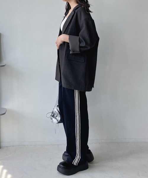 AS KNOW AS plus(アズノゥアズプラス)の「●ロゴ刺繍ルーズスウェットパンツ セットアップ可能(スウェットパンツ・レディース・ブラック/オートミール/グリーン/ブラック系2/カーキ系2/ネイビー系2/アイボリー系2/ブラック系3/アイボリー系3/グレー系3・FREE)」の14枚目の写真