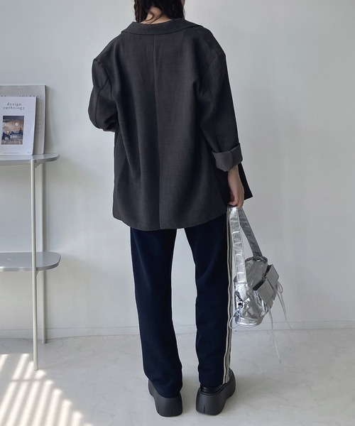 AS KNOW AS plus(アズノゥアズプラス)の「●ロゴ刺繍ルーズスウェットパンツ セットアップ可能(スウェットパンツ・レディース・ブラック/オートミール/グリーン/ブラック系2/カーキ系2/ネイビー系2/アイボリー系2/ブラック系3/アイボリー系3/グレー系3・FREE)」の15枚目の写真