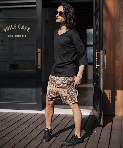 CAMBIO(カンビオ)の「mlt3760-カットオフUネック7分袖カットソー(Tシャツ/カットソー・メンズ・ネイビー/グレー/モカ/ホワイト/ブラック・L/S/M)」の19枚目の写真