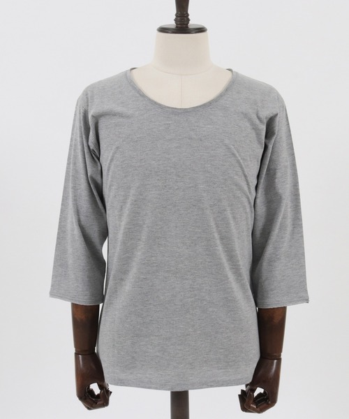 mlt3760-カットオフUネック7分袖カットソー（Tシャツ/カットソー