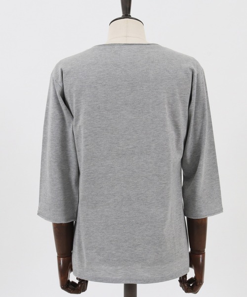 CAMBIO(カンビオ)の「mlt3760-カットオフUネック7分袖カットソー(Tシャツ/カットソー・メンズ・ネイビー/グレー/モカ/ホワイト/ブラック・L/S/M)」の10枚目の写真