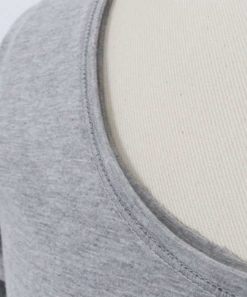 CAMBIO(カンビオ)の「mlt3760-カットオフUネック7分袖カットソー(Tシャツ/カットソー・メンズ・ネイビー/グレー/モカ/ホワイト/ブラック・L/S/M)」の14枚目の写真