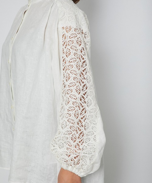 RIVE DROITE（リヴドロワ）の「レースキリカエパフスリーブブラウス（シャツ/ブラウス・レディース・ブラック/オフホワイト・FREE）」の14枚目の写真