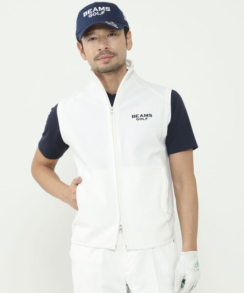 セール】 BEAMS ニットベスト MEN GOLF PURPLE LABEL フルジップ