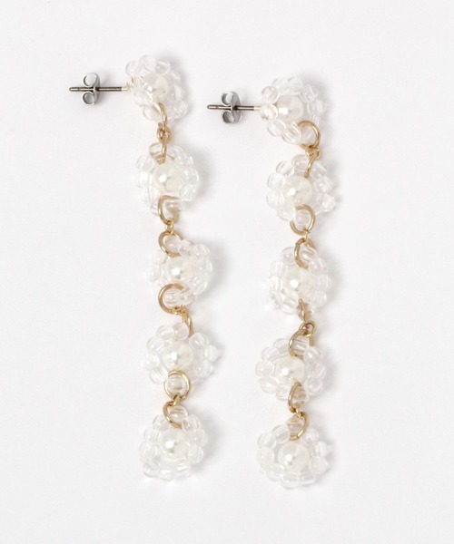 Me%(ミィパーセント)の「クリアIラインビーズピアス(ピアス(両耳用)・レディース・ホワイト/グレー系その他・FREE)」の10枚目の写真