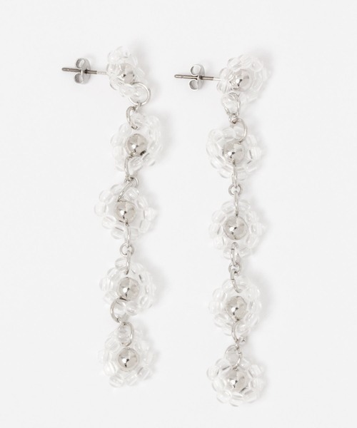 Me%(ミィパーセント)の「クリアIラインビーズピアス(ピアス(両耳用)・レディース・ホワイト/グレー系その他・FREE)」の11枚目の写真