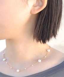 anq.（アンク）の「「anq.」K14GF・パール　ショートネックレス　淡水パール（ネックレス）」