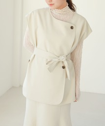 Heather | サイドスリットノーカラーダブルボタンジレ  276212(ベスト)