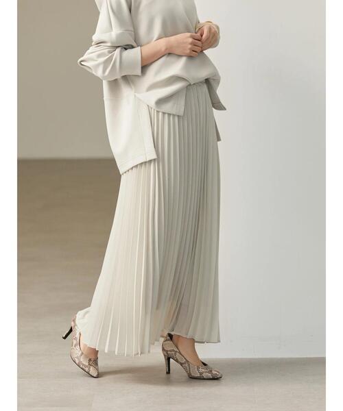 AMERICAN HOLIC（アメリカンホリック）の「シアープリーツスカート（スカート・レディース・グリーン系その他5/その他14/ライトグレー・L/M）」の4枚目の写真