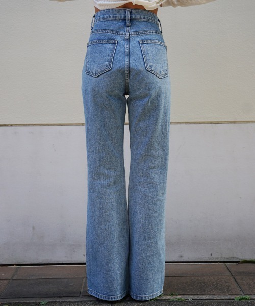 esutoreja（エストレジャ）の「ハイウエストフレアデニム（デニムパンツ・レディース・ライトブルー・M/S）」の13枚目の写真